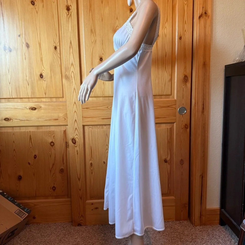 Vintage 60s French Maid Long Lingerie Slip Dress Lace S Feminine - Picture 6 of 13